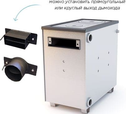 Прямоугольный или круглый выход дымохода Прямоугольный или круглый выход дымохода